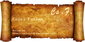 Csiri Fatime névjegykártya